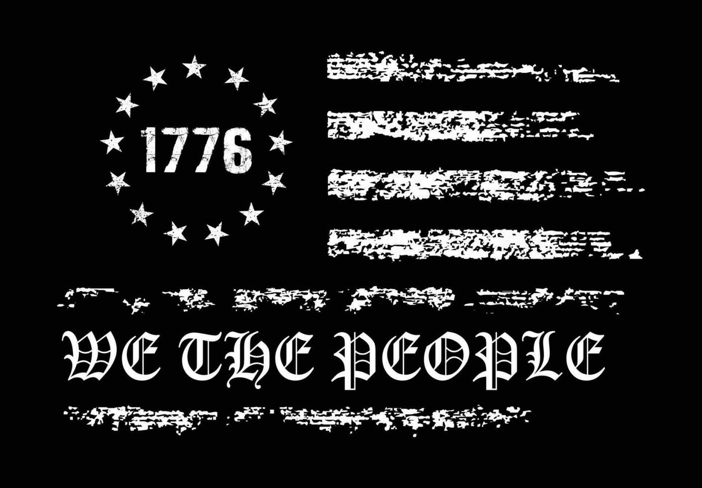 We the People 1776 USA Flag T Shirt Design vector