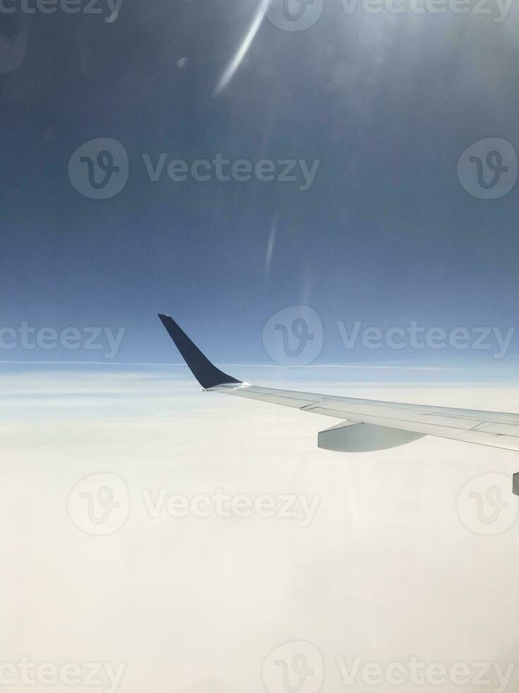 sky view on an airplane photo