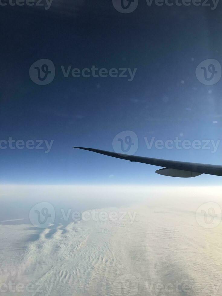 sky view on an airplane photo