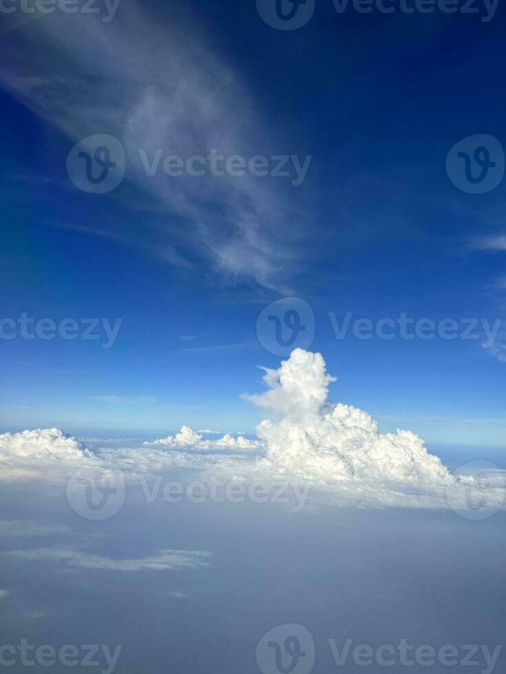 sky view on an airplane photo