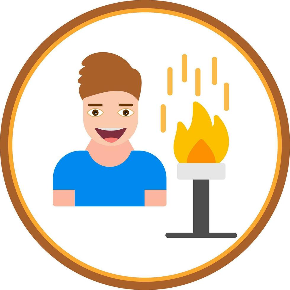 Fire eater man Vector Icon Design