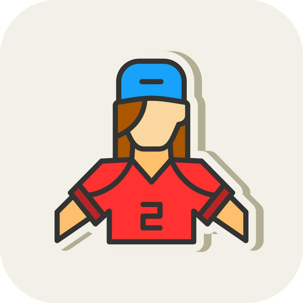 mujer jugador vector icono diseño