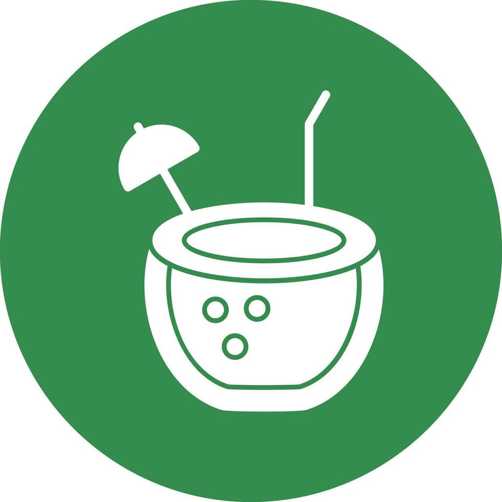 Coconut drink Vector Icon Design