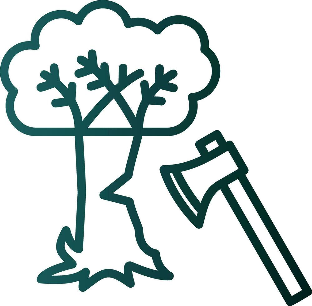 Tree cutting Vector Icon Design