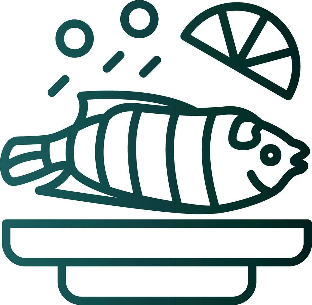 Steamed fish Vector Icon Design