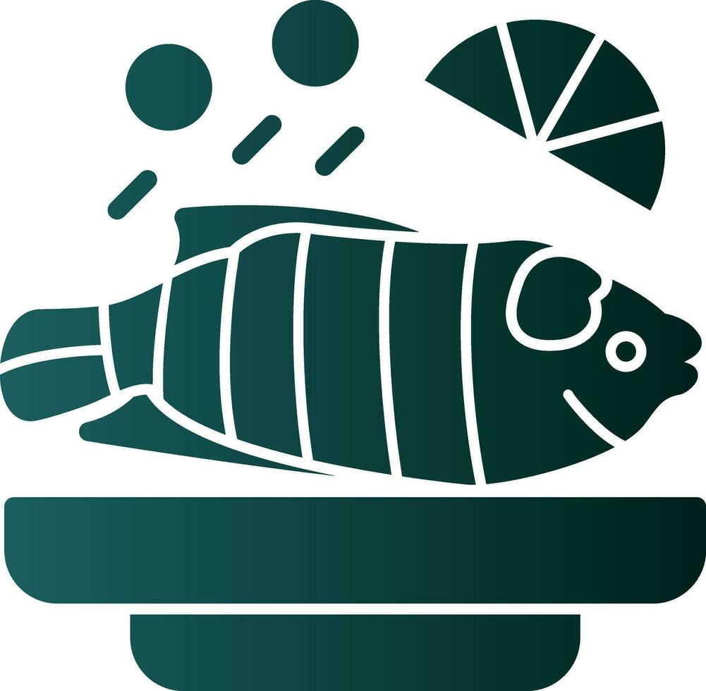 Steamed fish Vector Icon Design