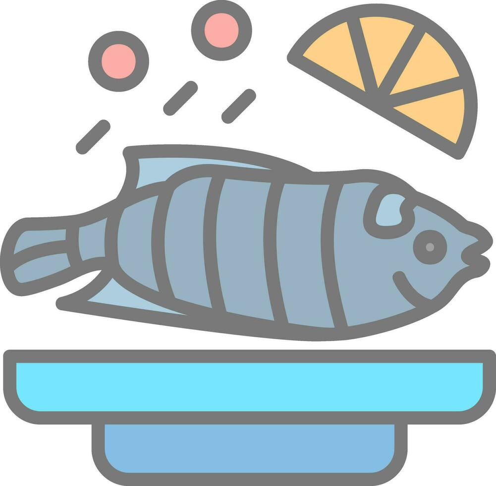 Steamed fish Vector Icon Design