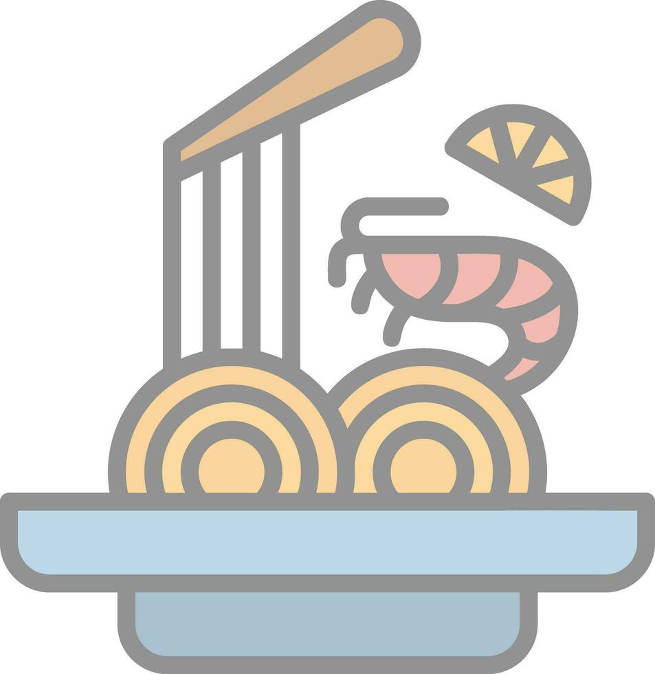 Pad thai Vector Icon Design