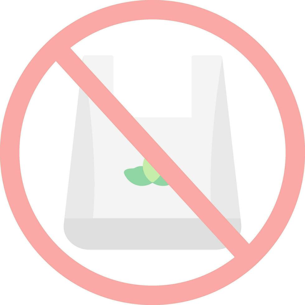 No plastic bags Vector Icon Design