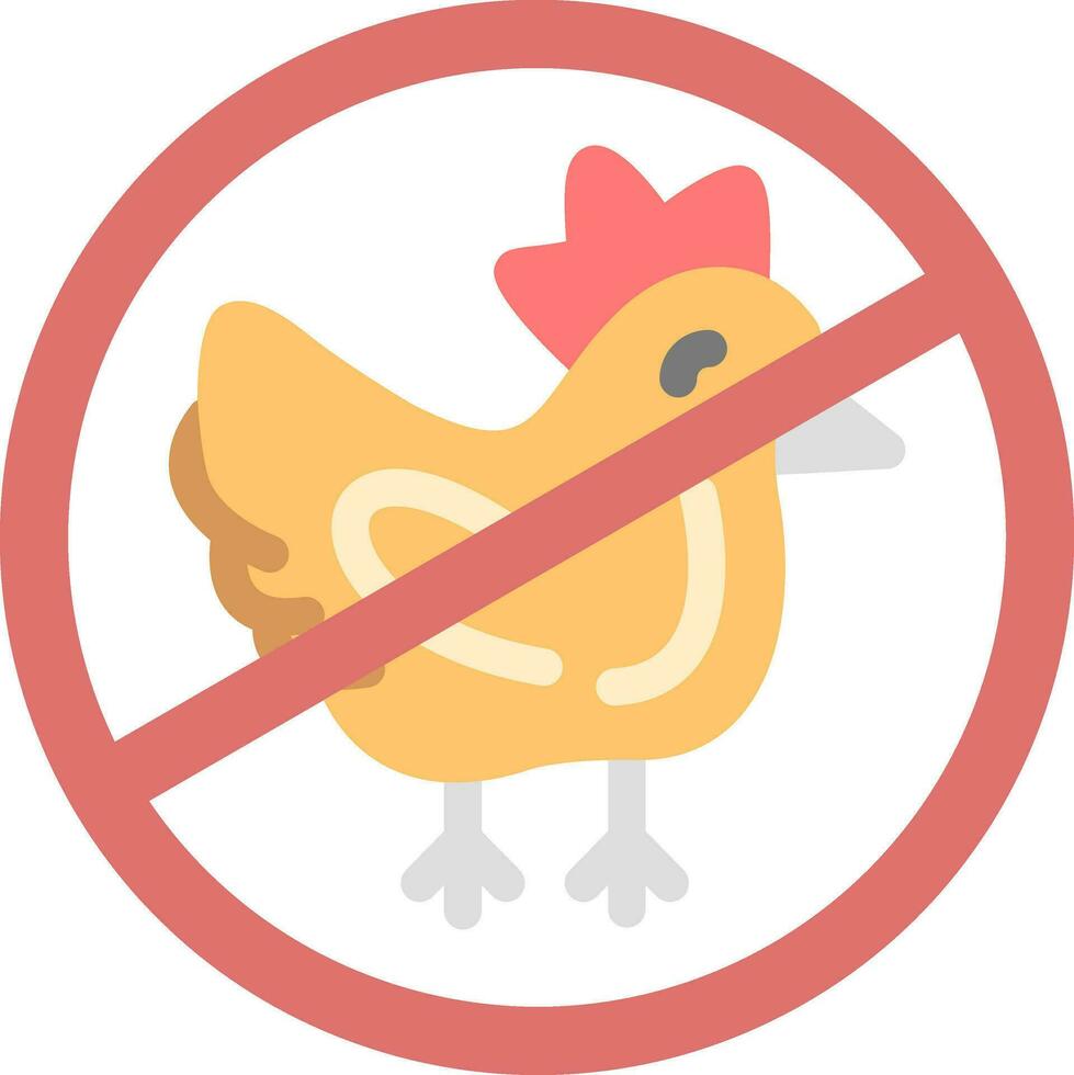 No chicken Vector Icon Design