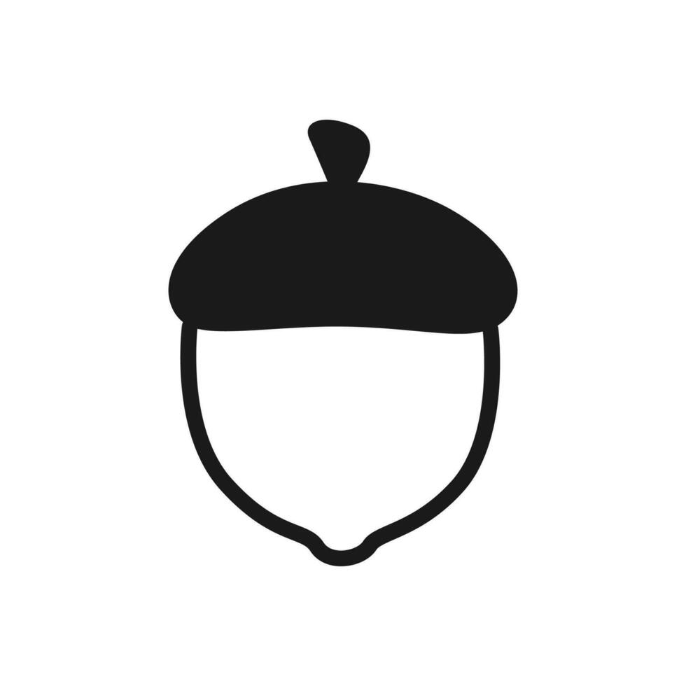 Acorn icon logo silhouette style vector illustration