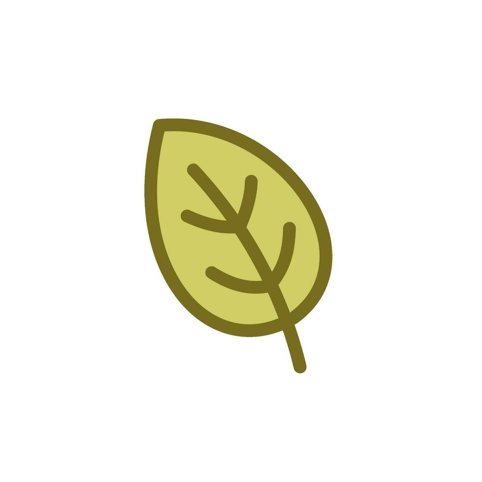 Green leaf vector illustration, Simple minimal flat icon logo design.