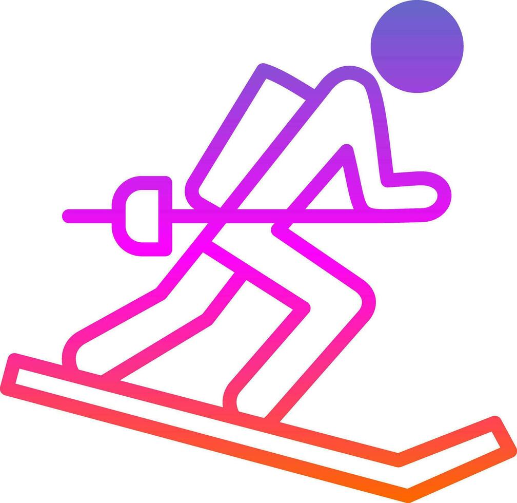 Skiing Vector Icon Design