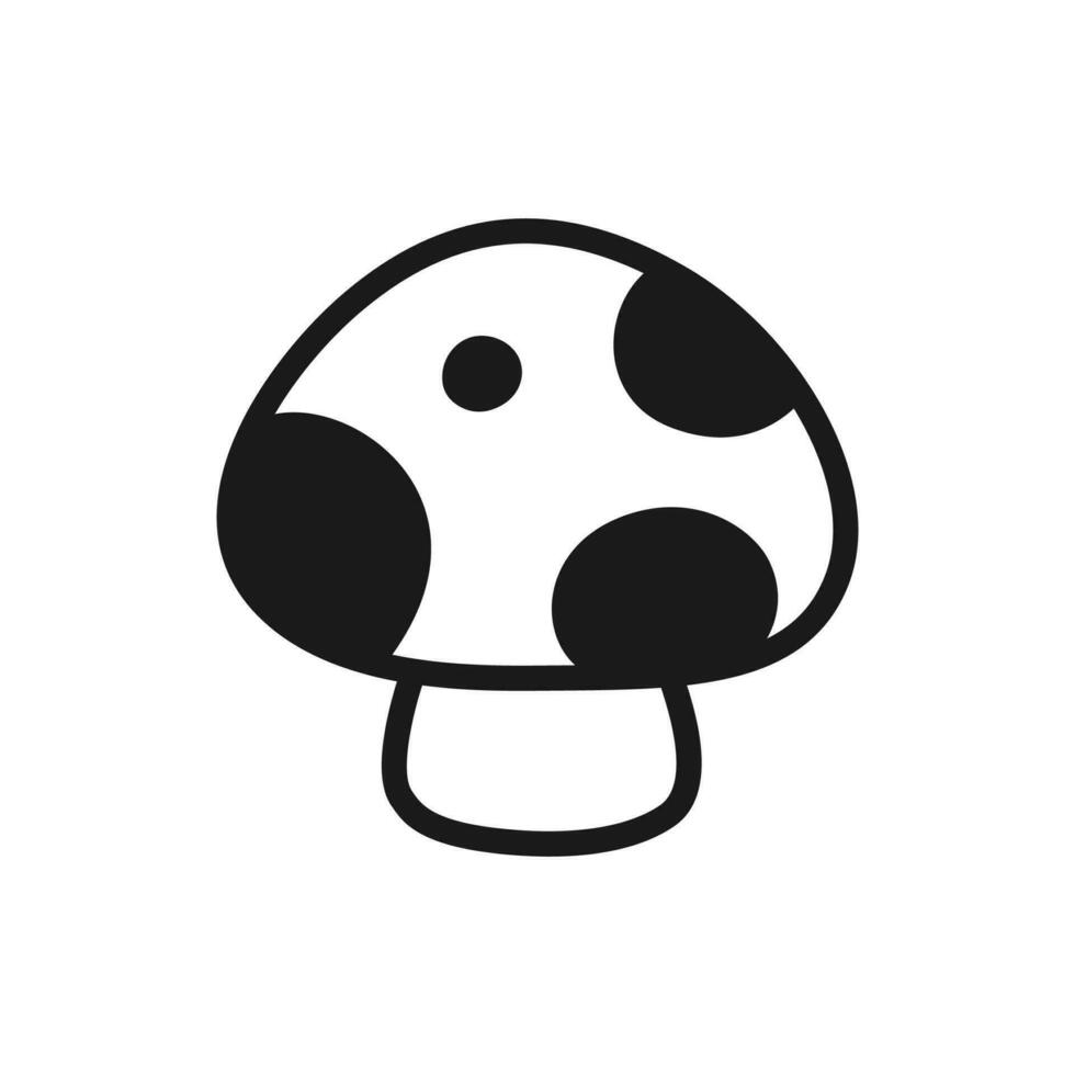 Cute Mushroom icon vector illustration, Mushroom logo design