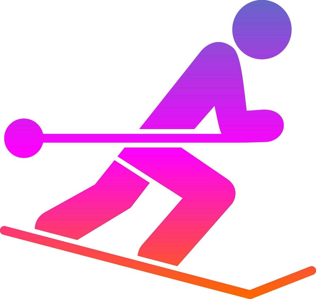 Skiing Vector Icon Design
