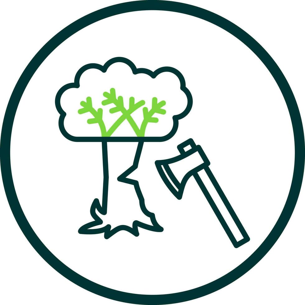 Tree cutting Vector Icon Design