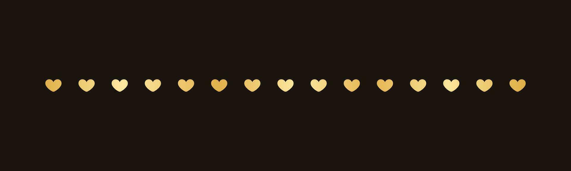 oro san valentin corazón modelo separador borde, dorado elegante romántico página texto divisor vector