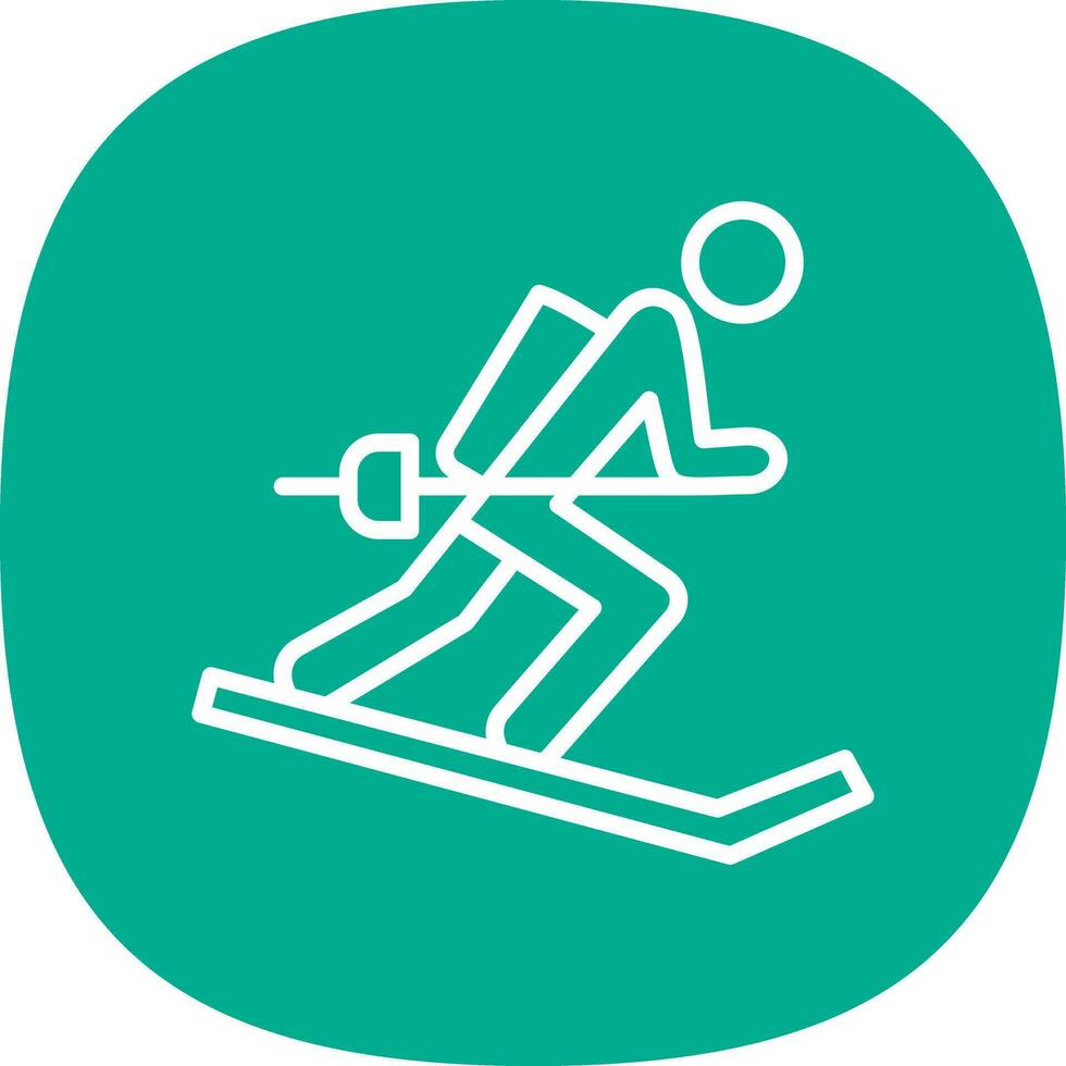 Skiing Vector Icon Design