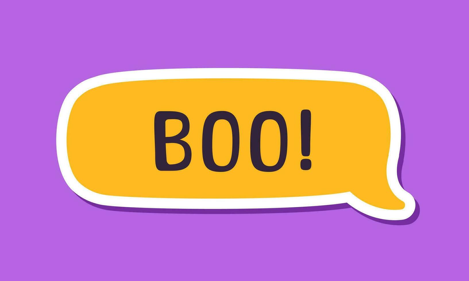 Speech bubble with text Boo digital sticker sound effect vector illustration