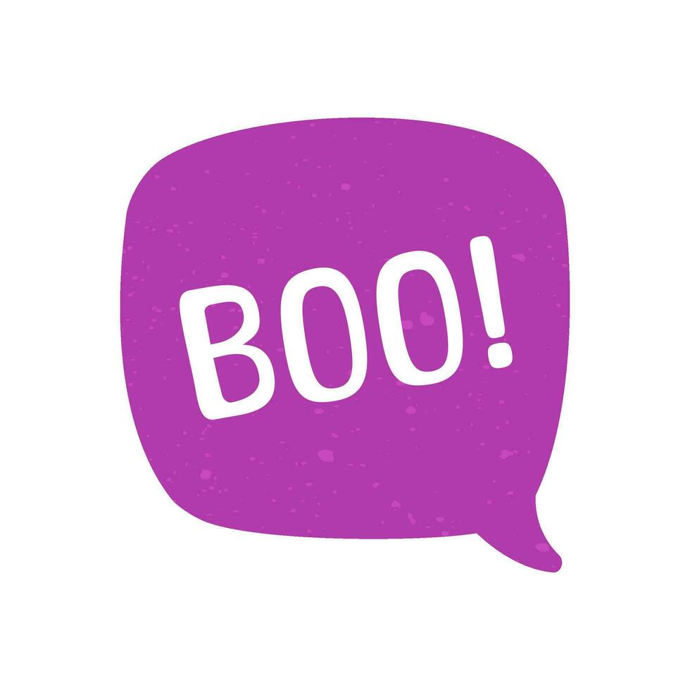 Speech bubble with text Boo digital sticker vector illustration