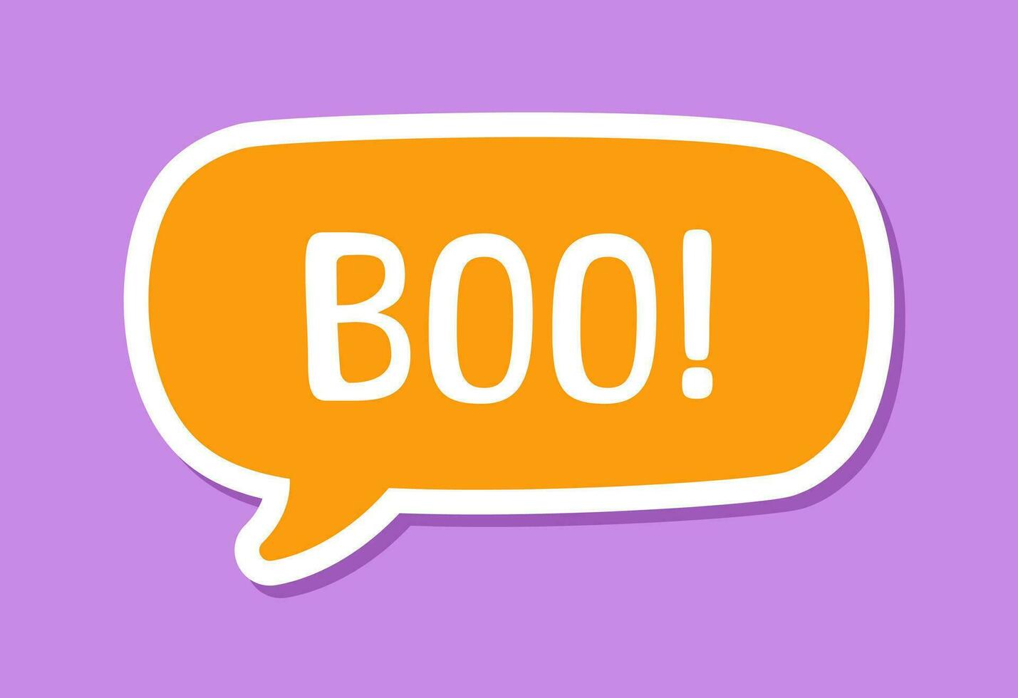 Speech bubble with text Boo digital sticker sound effect vector illustration