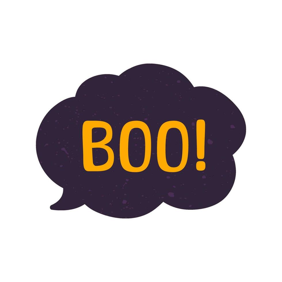 Speech bubble with text Boo sound effect digital sticker vector illustration