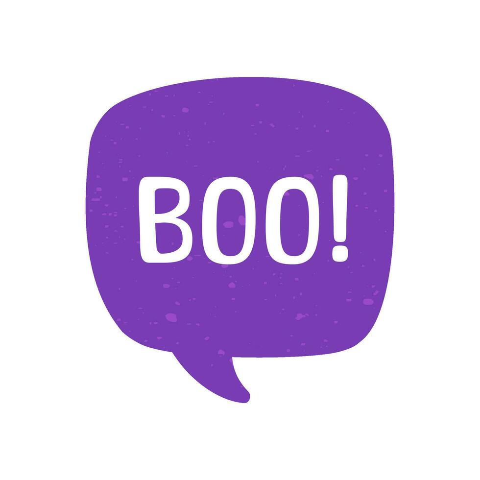 Speech bubble with text Boo digital sticker vector illustration