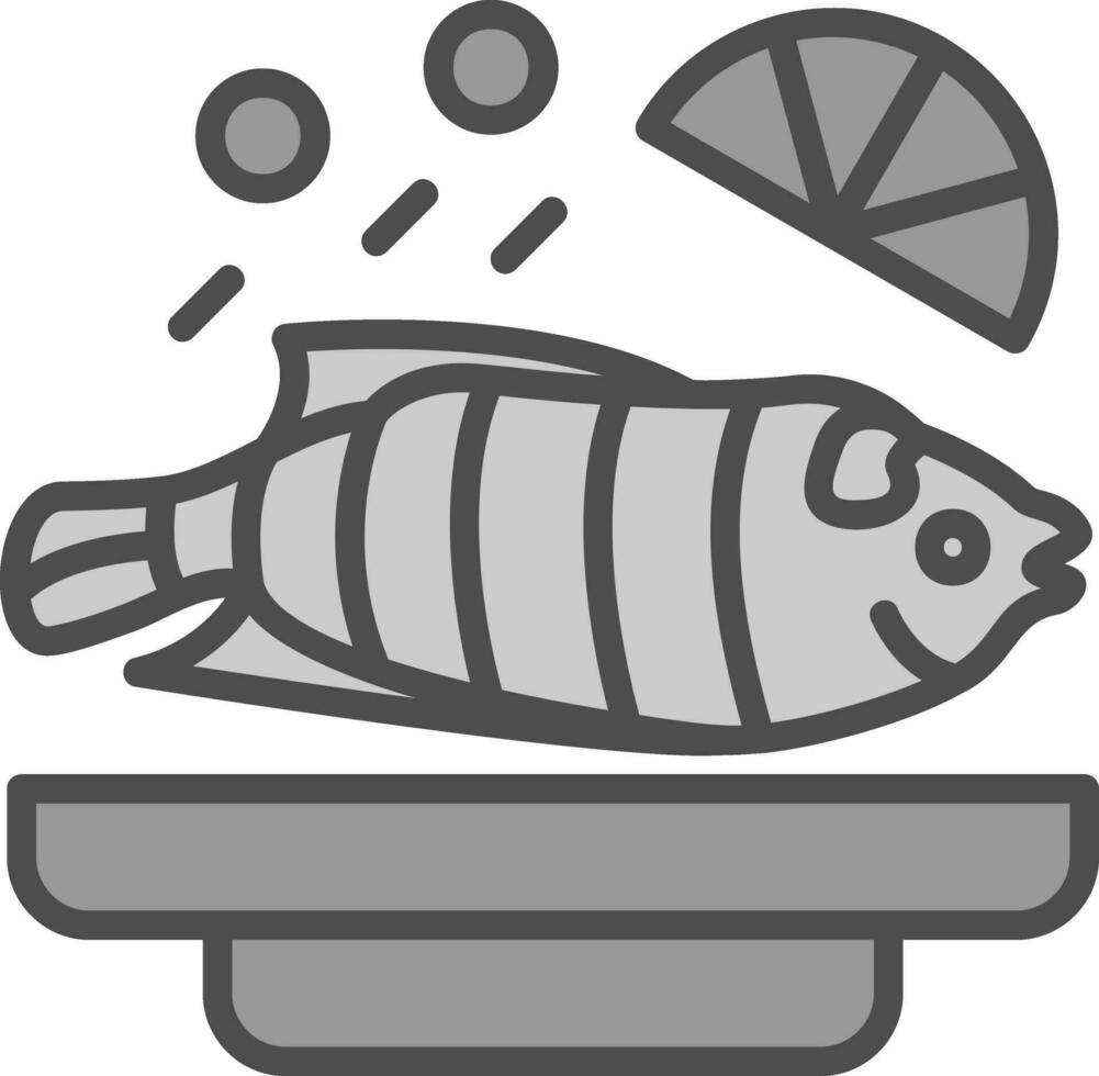 Steamed fish Vector Icon Design