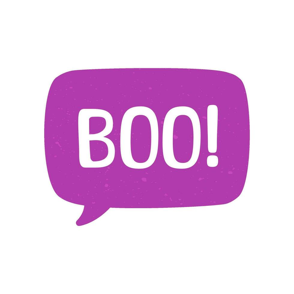 Speech bubble with text Boo digital sticker vector illustration