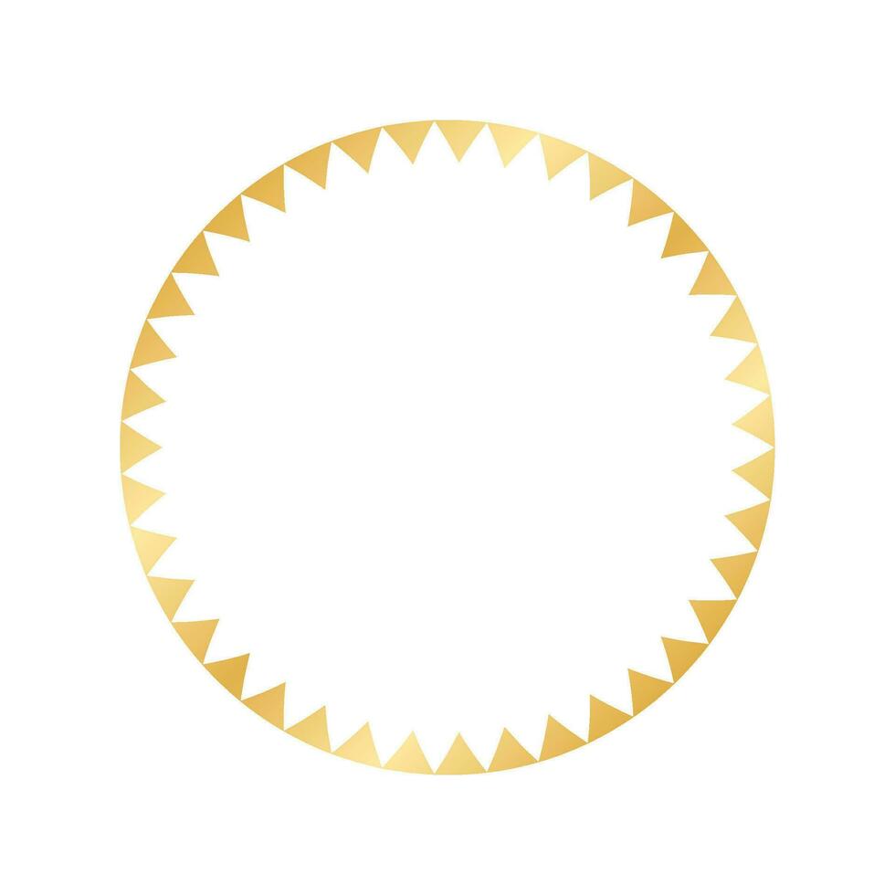Abstract Golden round frame. Gold Border Template, elegant wedding invitation card vector illustration
