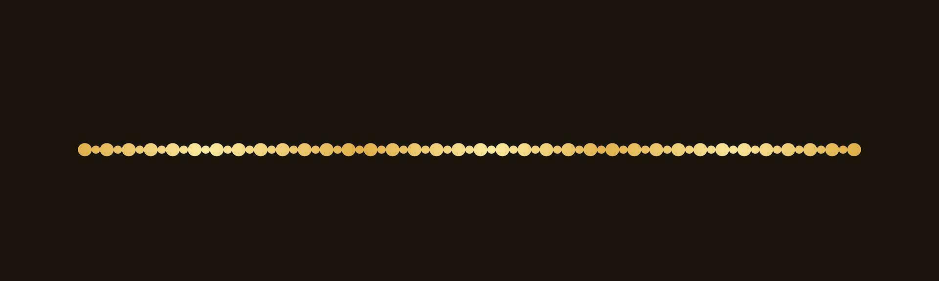 Gold Dots Pattern Separator Border, Golden Elegant Romantic Page Text Divider vector