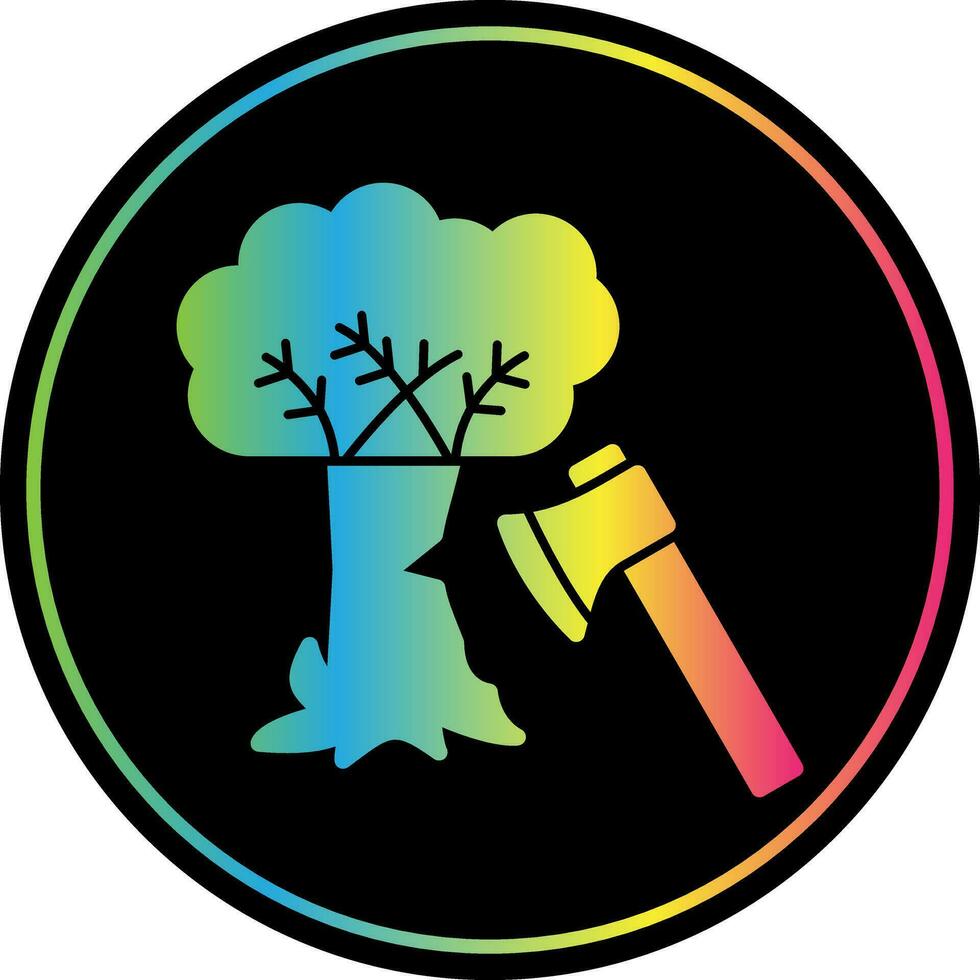 Tree cutting Vector Icon Design