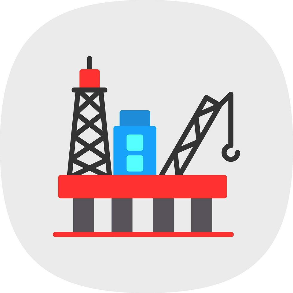 Oil platform Vector Icon Design