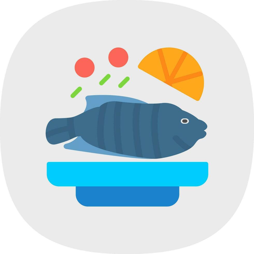 Steamed fish Vector Icon Design
