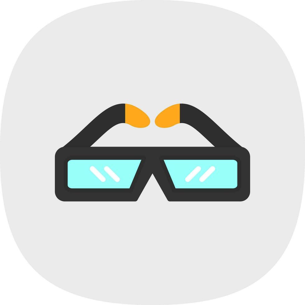 diseño de icono de vector de gafas 3d