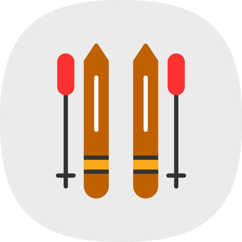 Ski poles Vector Icon Design