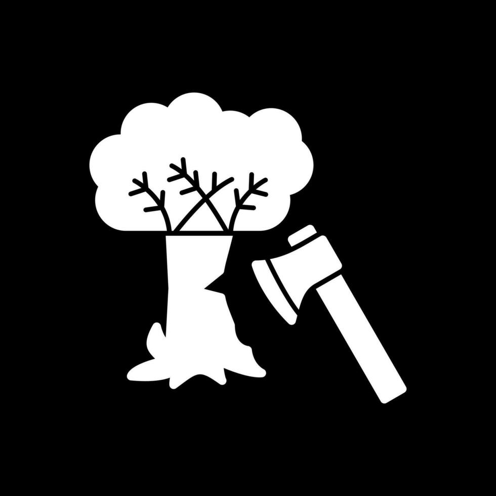 Tree cutting Vector Icon Design