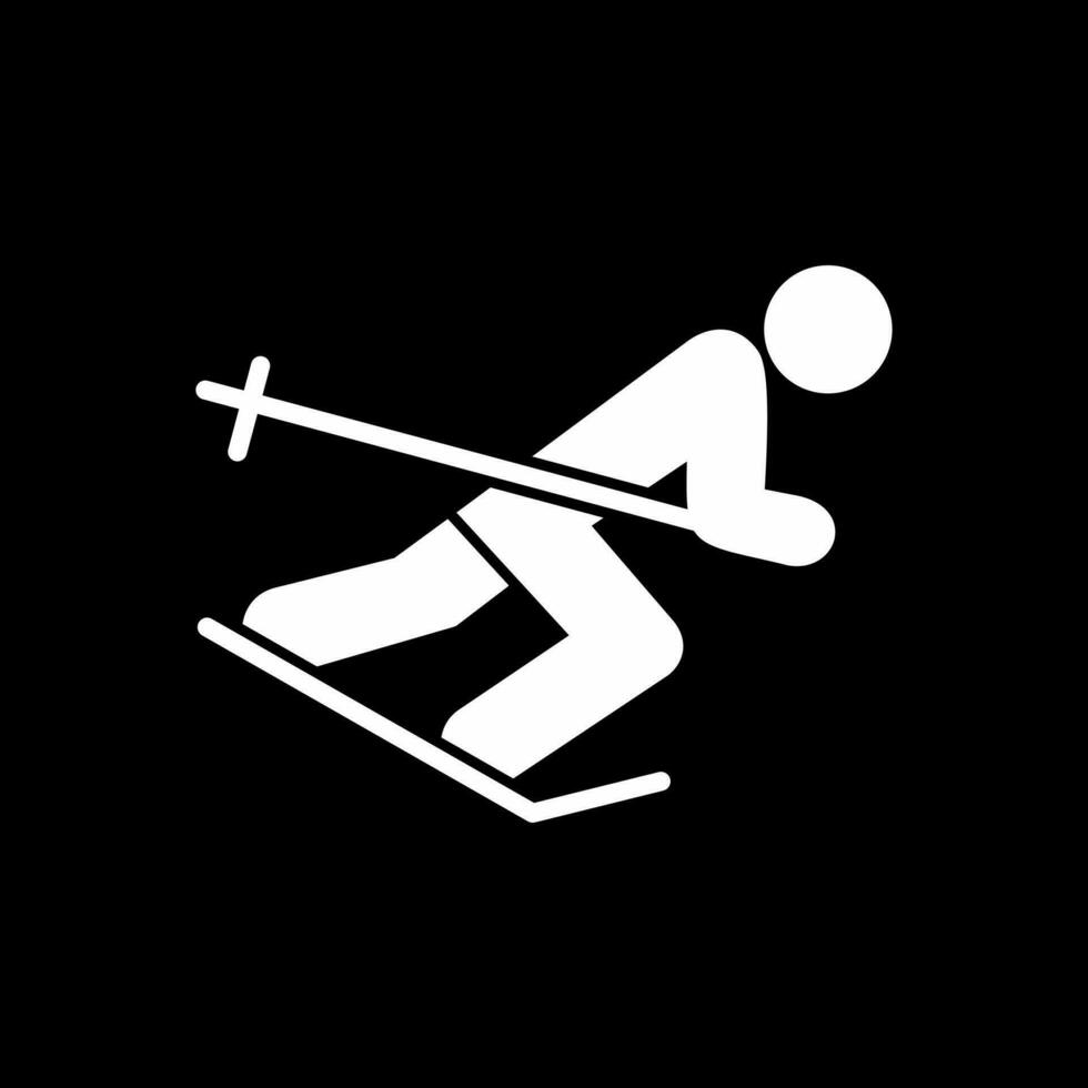 Skier Vector Icon Design