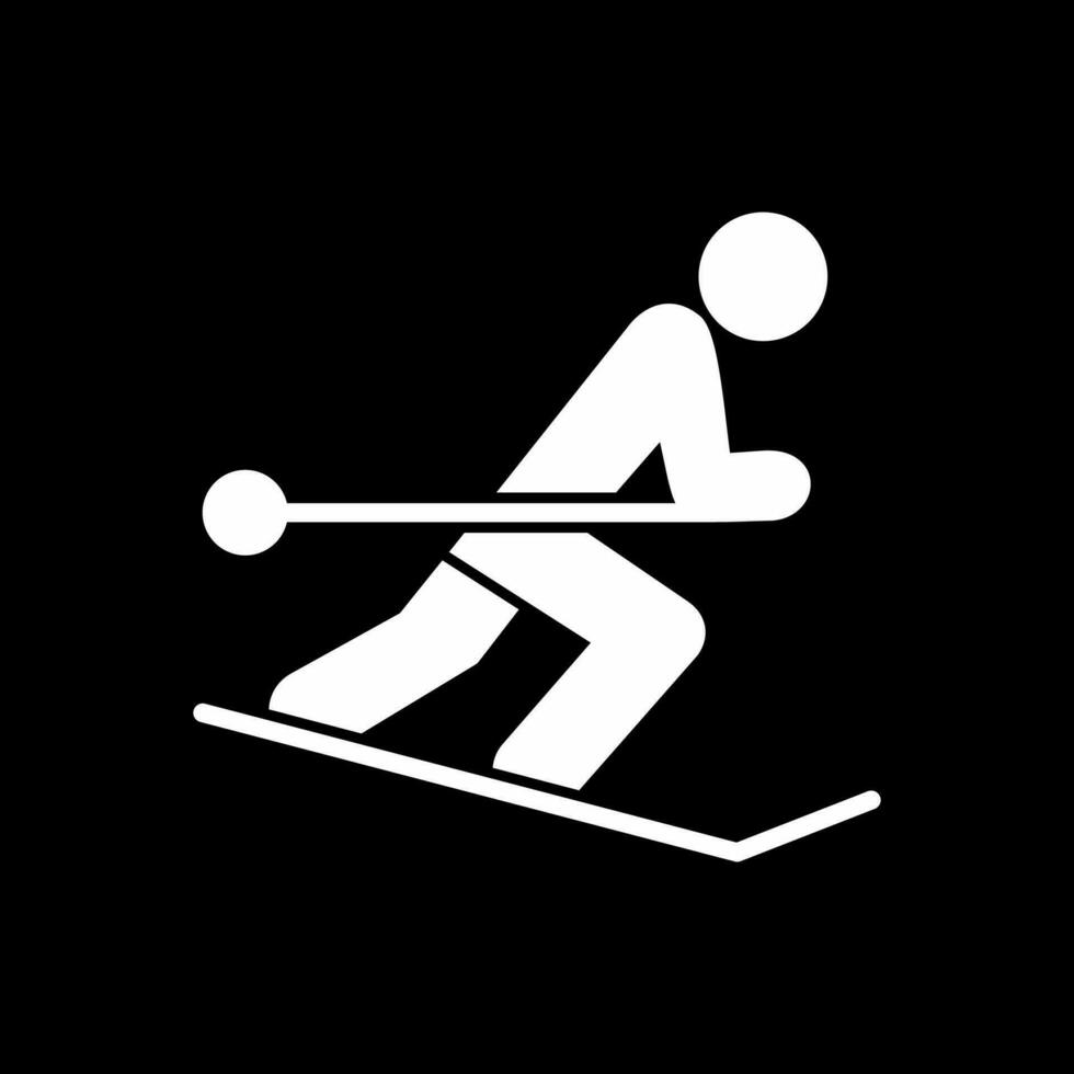 Skiing Vector Icon Design