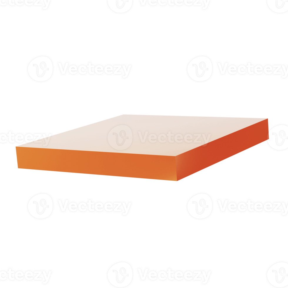 3d Metall Rechteck abstrakt geometrisch gestalten golden Podium. realistisch glänzend Gold Vorlage dekorativ Design Illustration. minimalistisch hell Rechteck Attrappe, Lehrmodell, Simulation isoliert transparent png