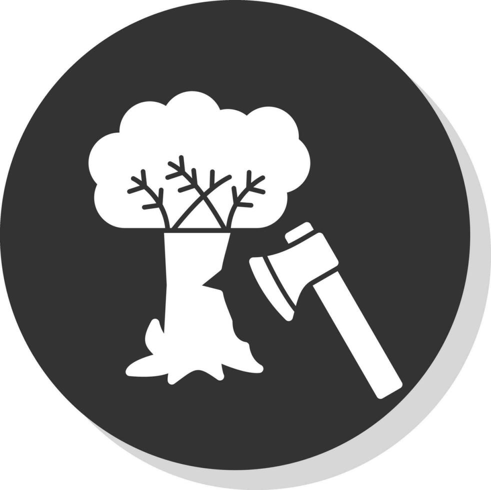 Tree cutting Vector Icon Design