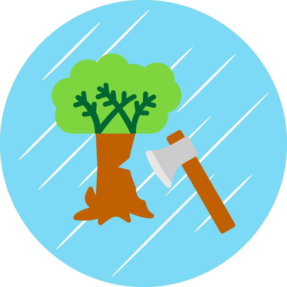 Tree cutting Vector Icon Design