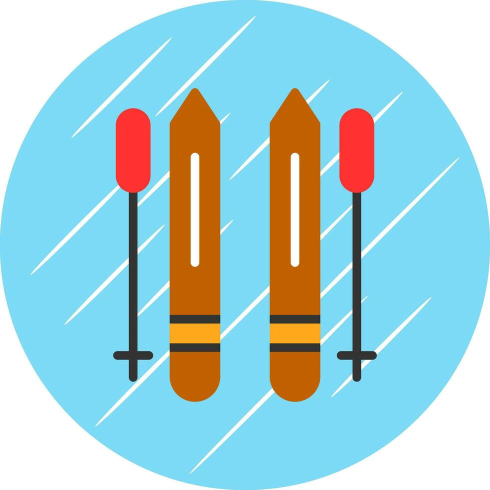 Ski poles Vector Icon Design