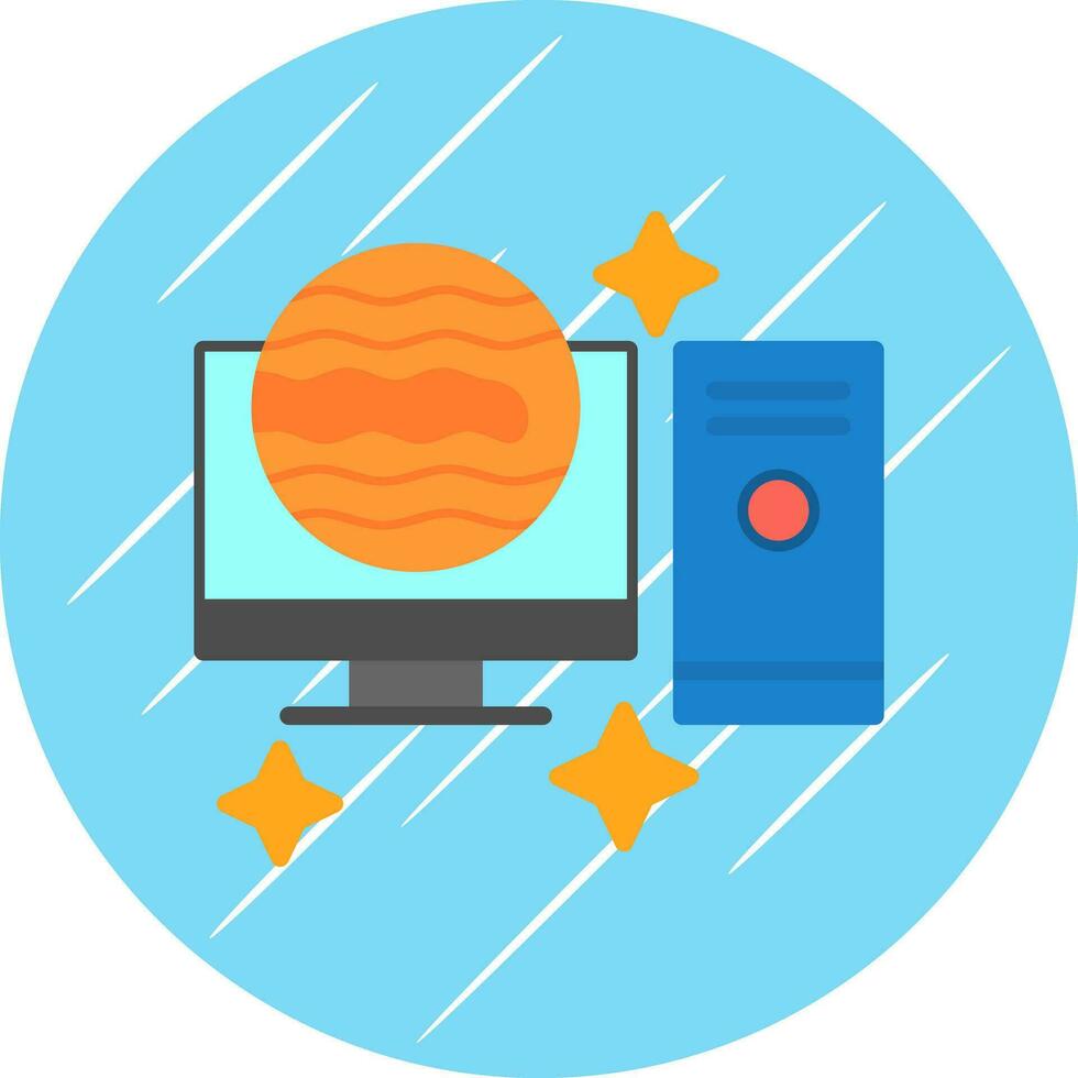 Desktop computer Vector Icon Design