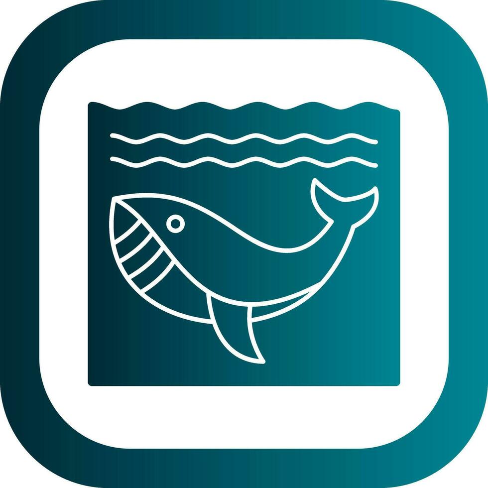 Whale in Water Vector Icon Design