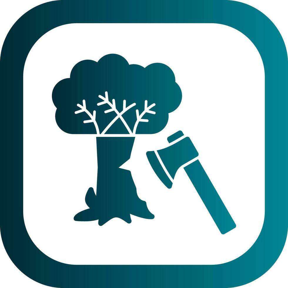 Tree cutting Vector Icon Design