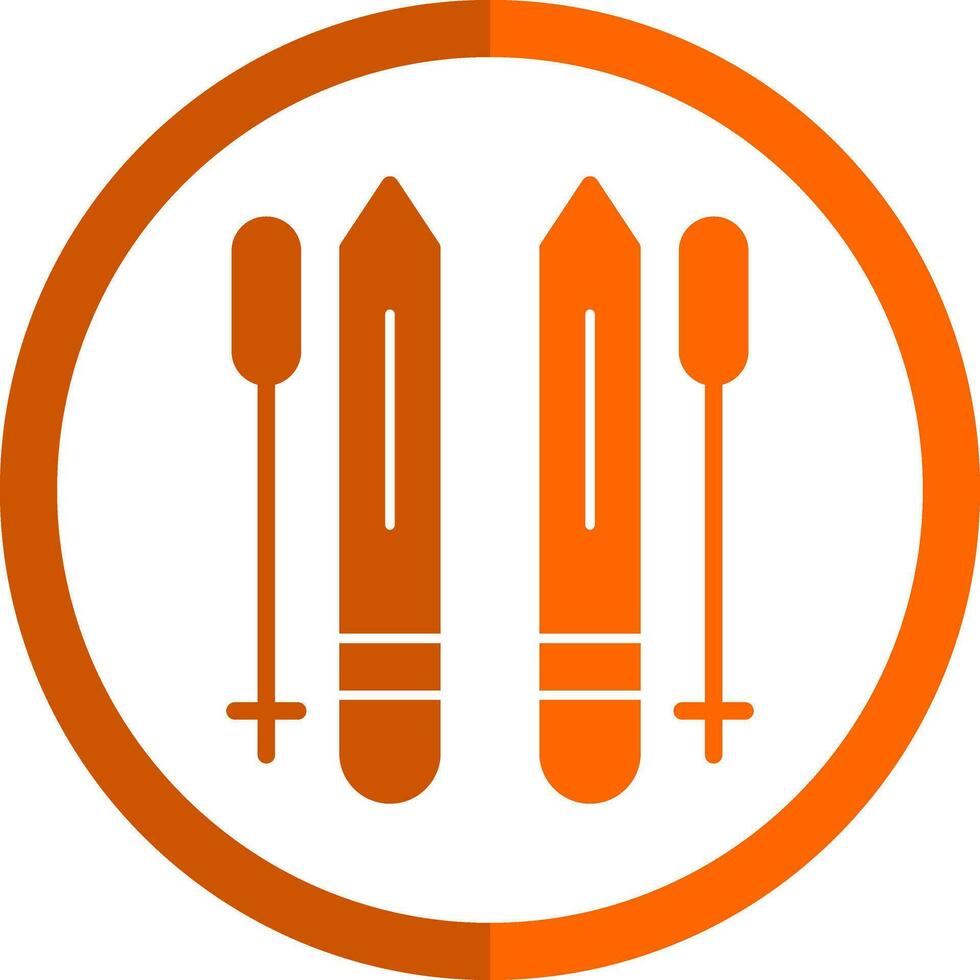 Ski poles Vector Icon Design