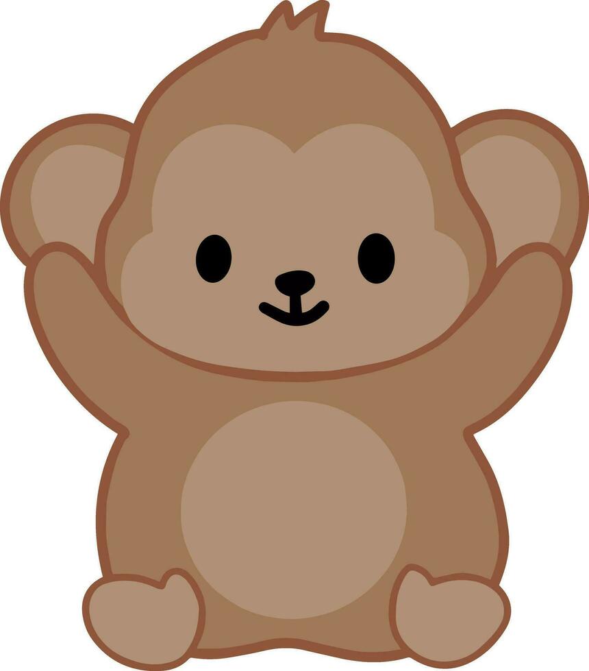 Cute baby monkey vector illustration