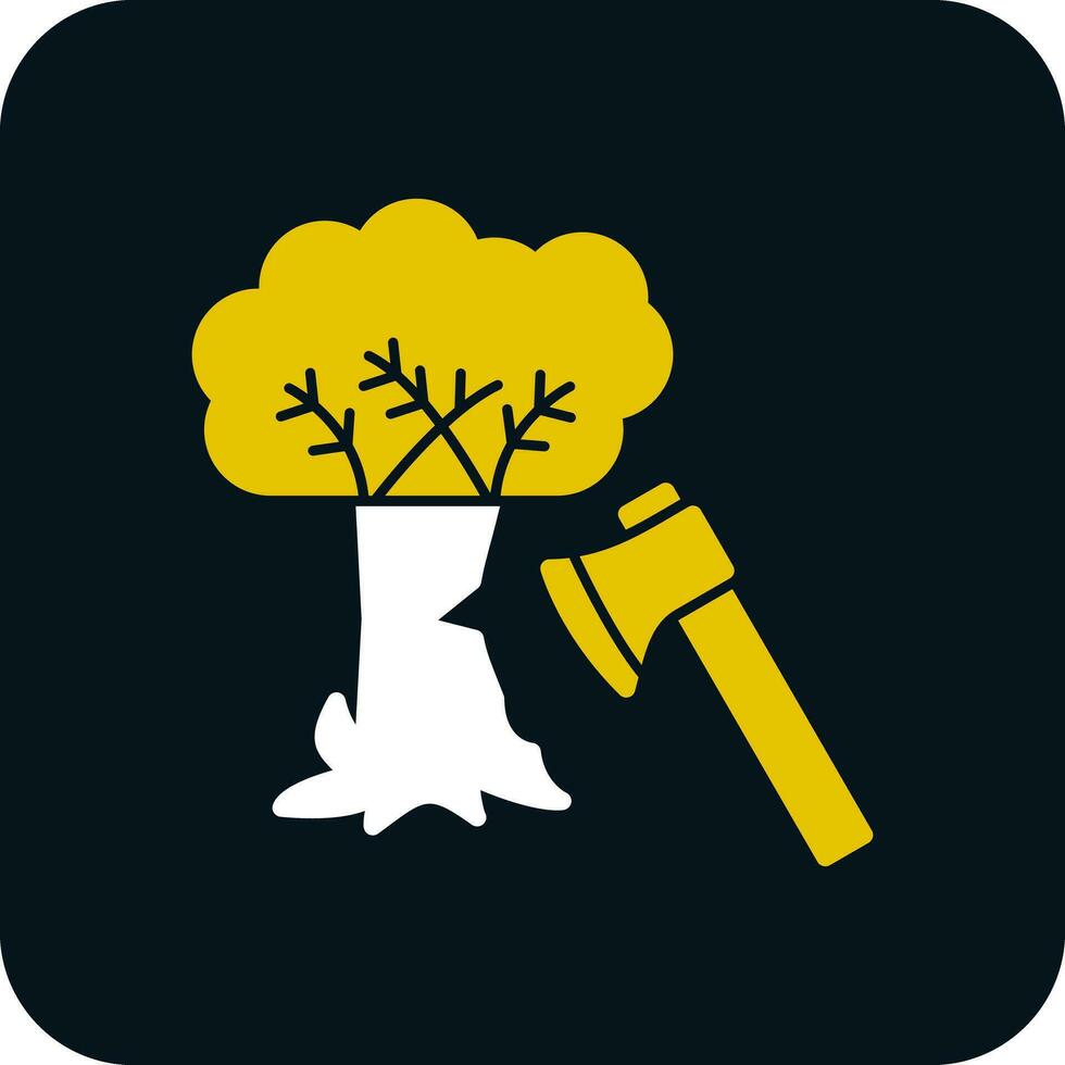 Tree cutting Vector Icon Design