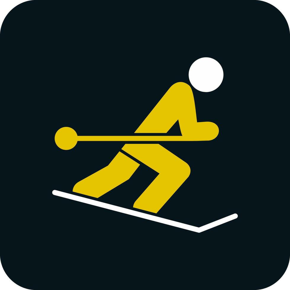 Skiing Vector Icon Design